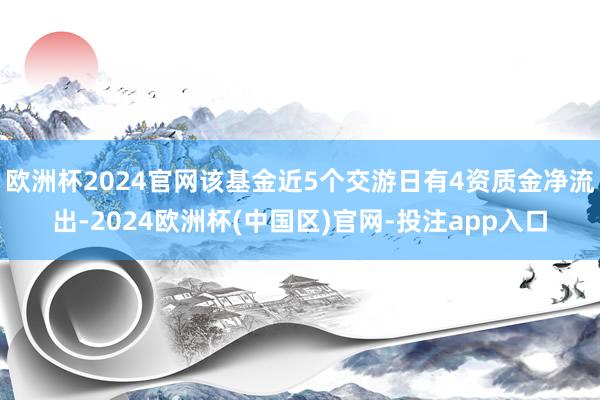 欧洲杯2024官网该基金近5个交游日有4资质金净流出-2024欧洲杯(中国区)官网-投注app入口
