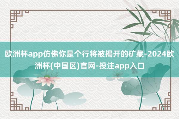 欧洲杯app仿佛你是个行将被揭开的矿藏-2024欧洲杯(中国