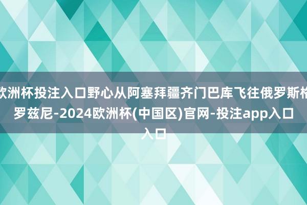 欧洲杯投注入口野心从阿塞拜疆齐门巴库飞往俄罗斯格罗兹尼-20