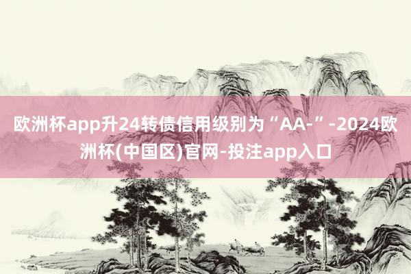 欧洲杯app升24转债信用级别为“AA-”-2024欧洲杯(