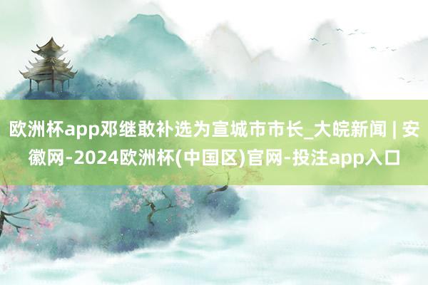 欧洲杯app邓继敢补选为宣城市市长_大皖新闻 | 安徽网-2
