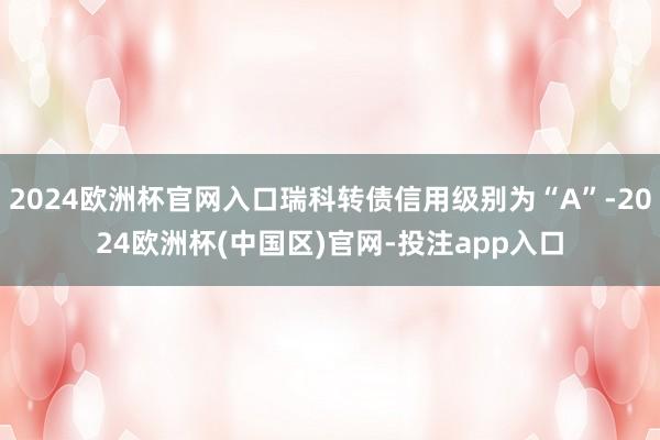 2024欧洲杯官网入口瑞科转债信用级别为“A”-2024欧洲