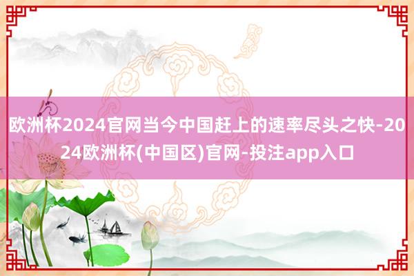 欧洲杯2024官网当今中国赶上的速率尽头之快-2024欧洲杯