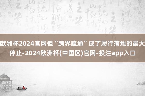 欧洲杯2024官网但“跨界疏通”成了履行落地的最大停止-20