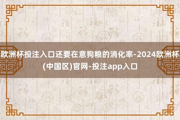 欧洲杯投注入口还要在意狗粮的消化率-2024欧洲杯(中国区)