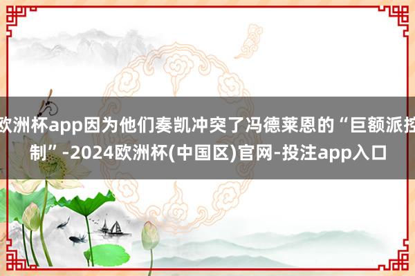 欧洲杯app因为他们奏凯冲突了冯德莱恩的“巨额派控制”-20