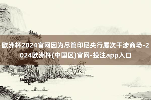 欧洲杯2024官网因为尽管印尼央行屡次干涉商场-2024欧洲