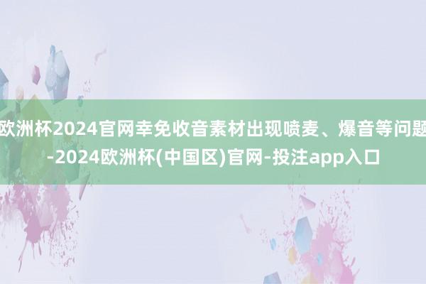 欧洲杯2024官网幸免收音素材出现喷麦、爆音等问题-2024欧洲杯(中国区)官网-投注app入口