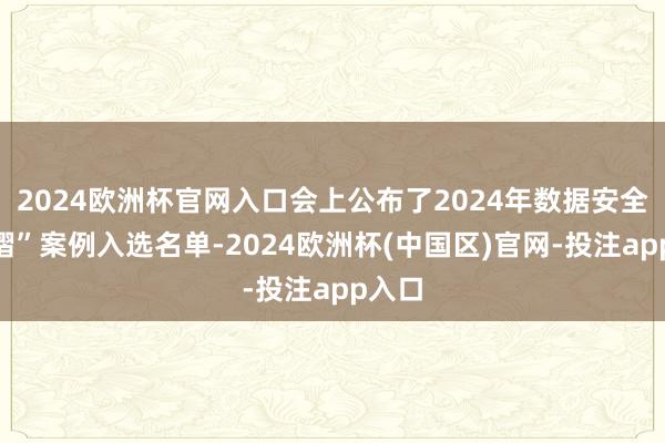 2024欧洲杯官网入口会上公布了2024年数据安全“星熠”案