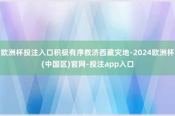 欧洲杯投注入口积极有序救济西藏灾地-2024欧洲杯(中国区)官网-投注app入口