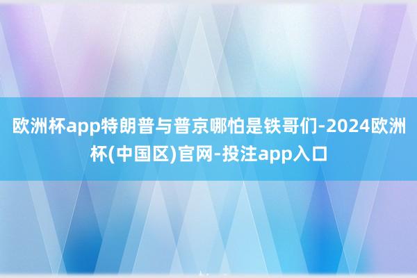 欧洲杯app特朗普与普京哪怕是铁哥们-2024欧洲杯(中国区