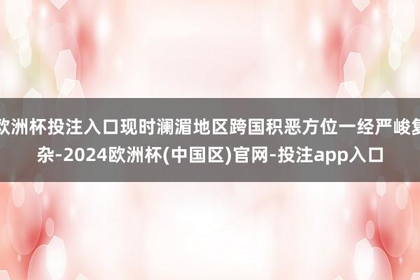 欧洲杯投注入口现时澜湄地区跨国积恶方位一经严峻复杂-2024