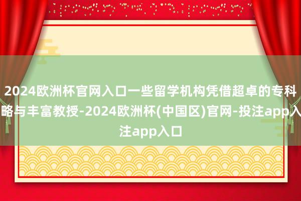 2024欧洲杯官网入口一些留学机构凭借超卓的专科才略与丰富教授-2024欧洲杯(中国区)官网-投注app入口