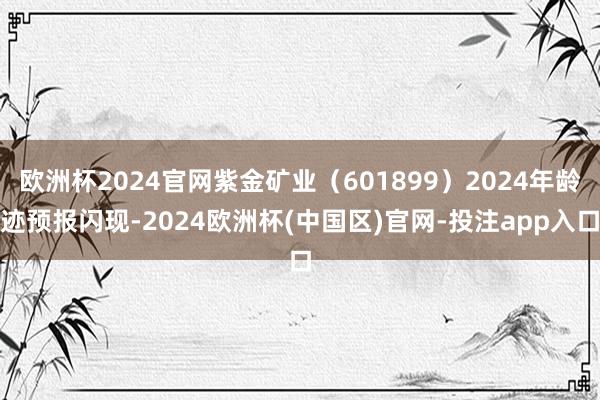 欧洲杯2024官网紫金矿业（601899）2024年龄迹预报
