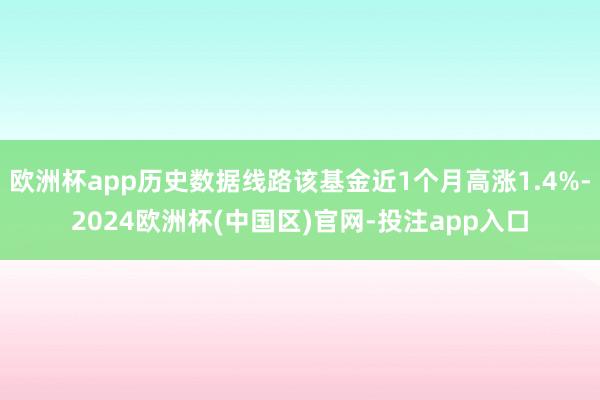 欧洲杯app历史数据线路该基金近1个月高涨1.4%-2024欧洲杯(中国区)官网-投注app入口