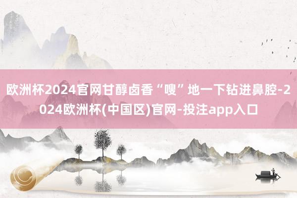 欧洲杯2024官网甘醇卤香“嗖”地一下钻进鼻腔-2024欧洲