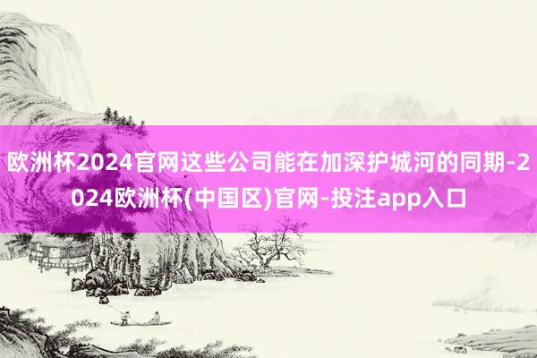 欧洲杯2024官网这些公司能在加深护城河的同期-2024欧洲