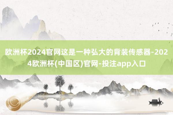 欧洲杯2024官网这是一种弘大的背装传感器-2024欧洲杯(