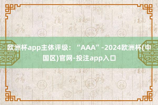 欧洲杯app主体评级：“AAA”-2024欧洲杯(中国区)官网-投注app入口