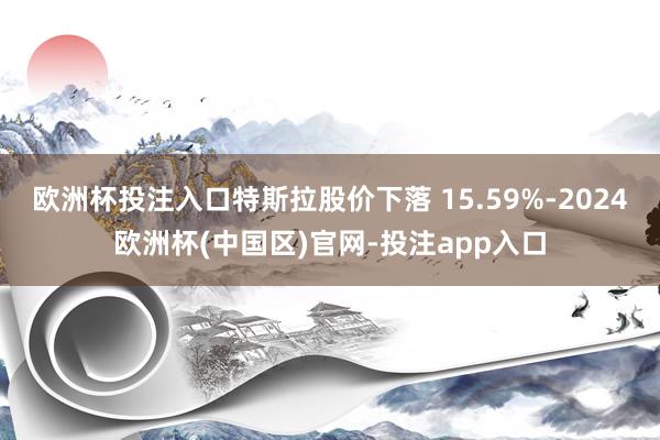 欧洲杯投注入口特斯拉股价下落 15.59%-2024欧洲杯(