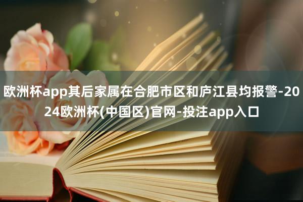 欧洲杯app其后家属在合肥市区和庐江县均报警-2024欧洲杯